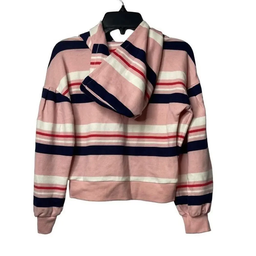 1901‎ Girls Striped Blouson Sleeves Hoodie Sweatshirt Size Small 7/8